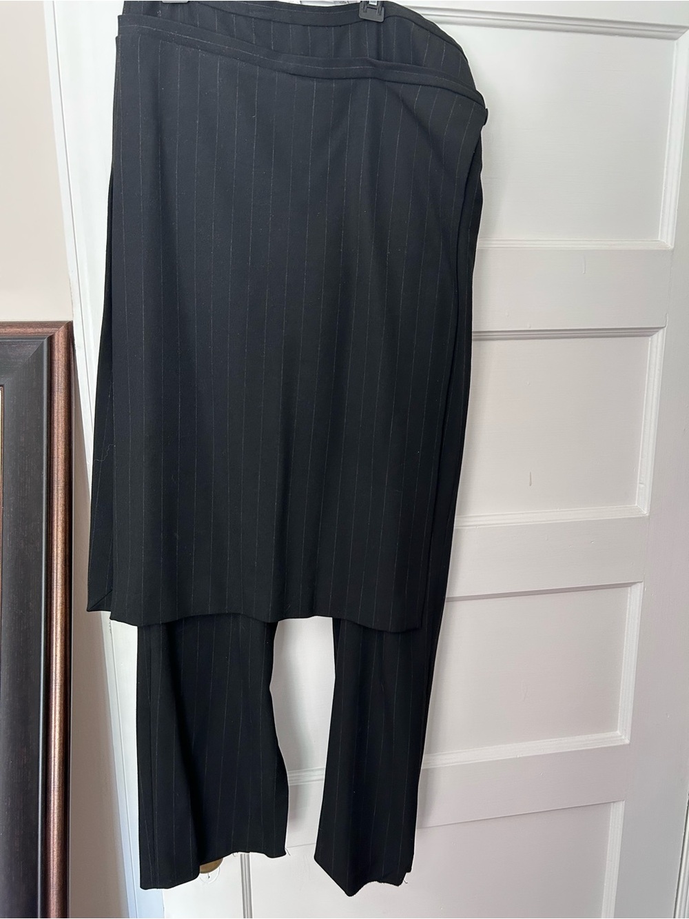 Zara Black Pinstripe Straight-Leg Pants